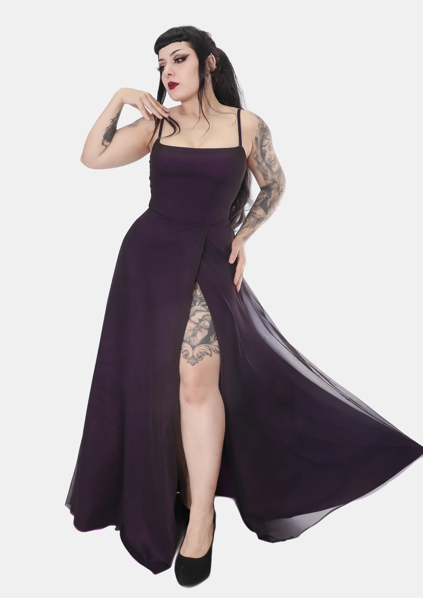 Vestido Fenda Eden Violet