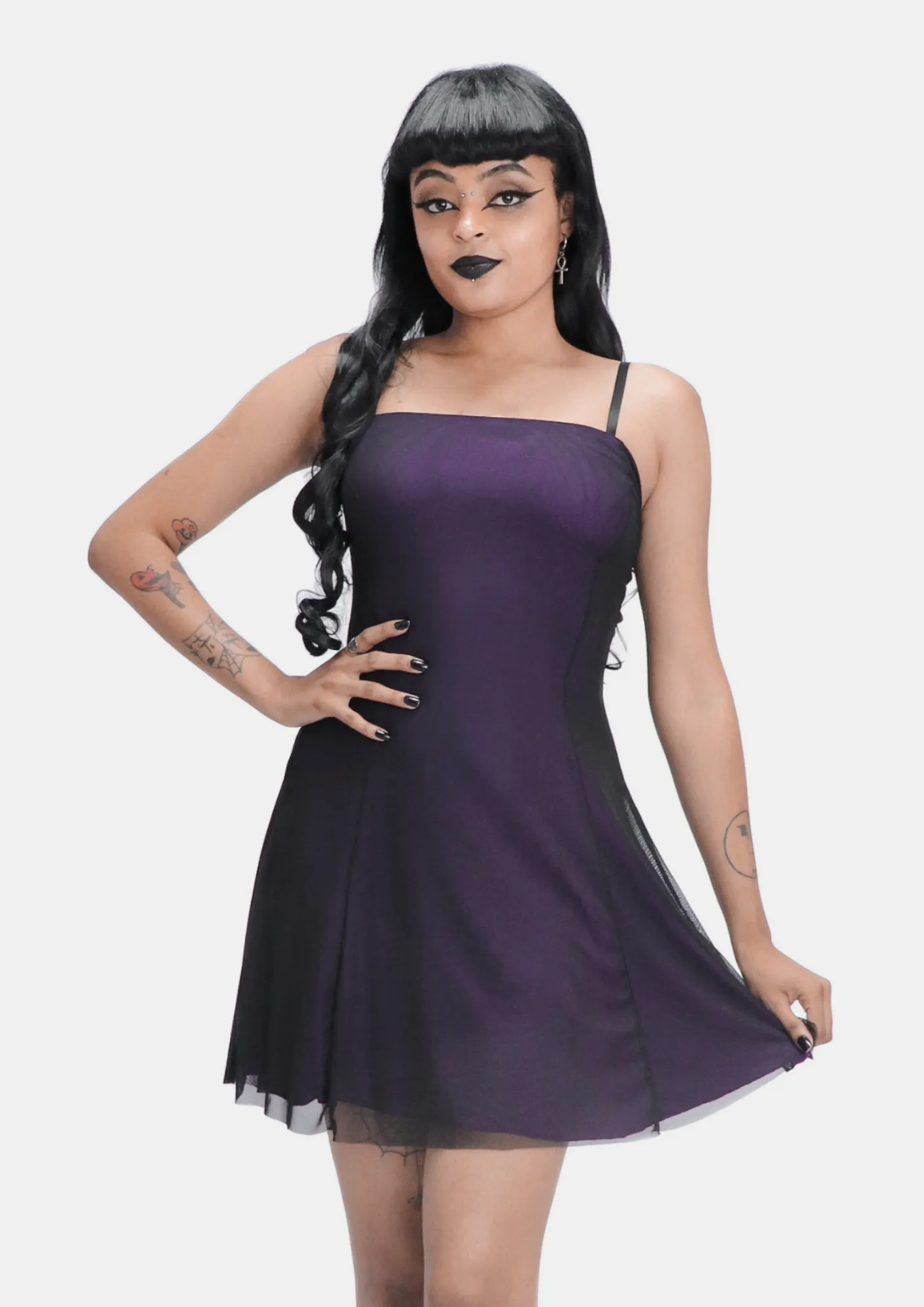 Vestido Evasê Curto Roxo Malévola-Limitado